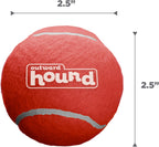High bounce natural rubber canine training balls with internal squeakers closeup view