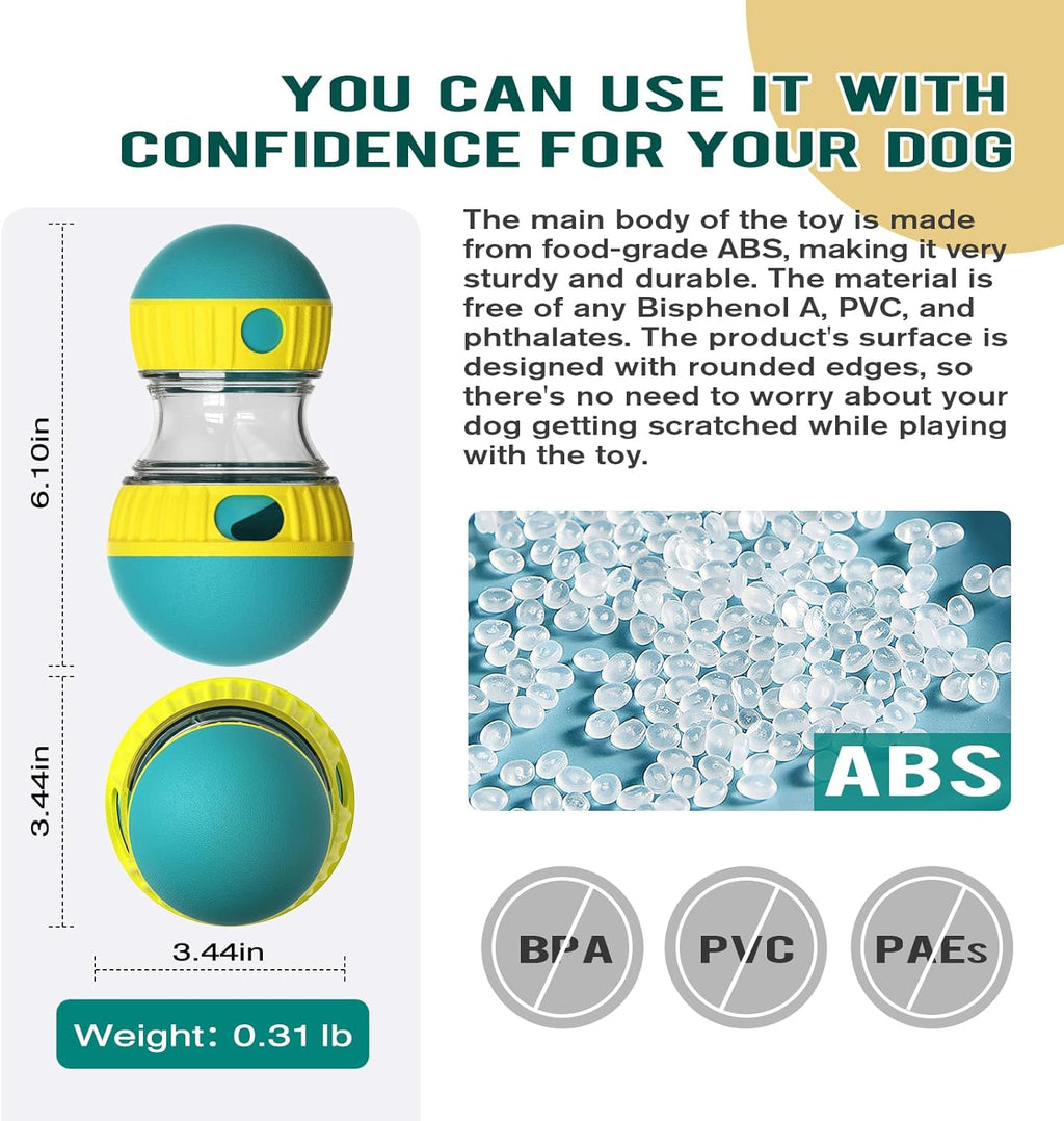 Close up of adjustable switch on Bsisuerm treat dispensing ball