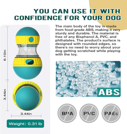 Close up of adjustable switch on Bsisuerm treat dispensing ball