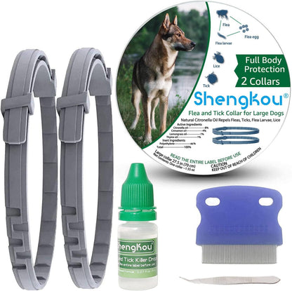ShengKou flea and tick collar for large dogs in packaging