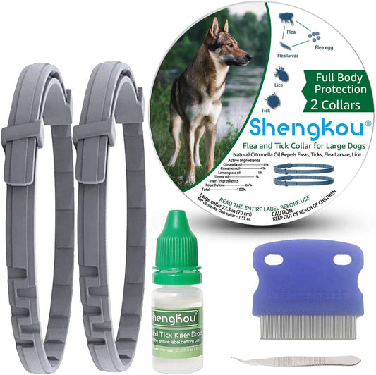 ShengKou flea and tick collar for large dogs in packaging