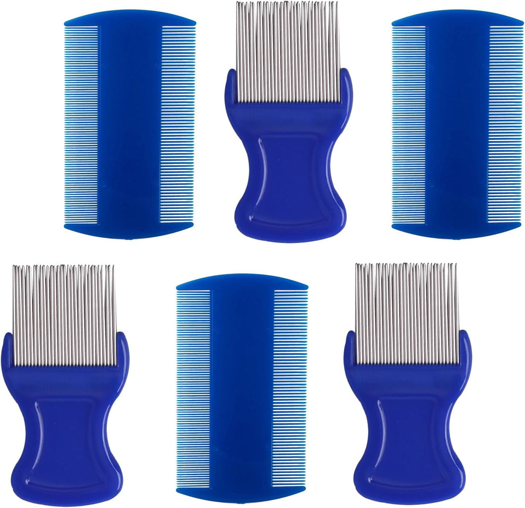 HESSION 6 Pack Flea Lice Combs Removal Dandruff Comb with Metal Teeth Double Sided Fine Combs Metal Teeth Flea Lice Combs for Pets Kids Adults (Random) - Image 9