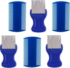 HESSION 6 Pack Flea Lice Combs Removal Dandruff Comb with Metal Teeth Double Sided Fine Combs Metal Teeth Flea Lice Combs for Pets Kids Adults (Random) - Image 9