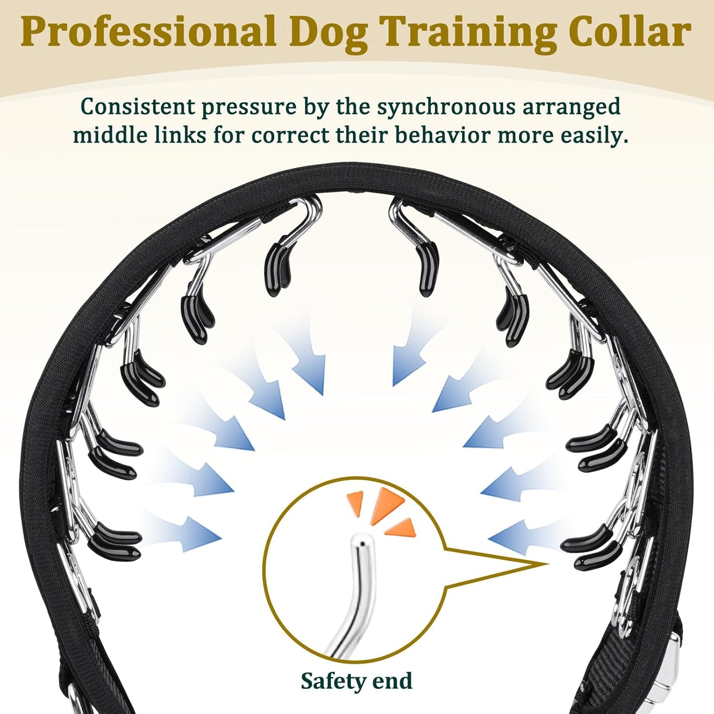 Mayerzon dog walking collar for large dogs showing the quick release buckle lock mechanism.
