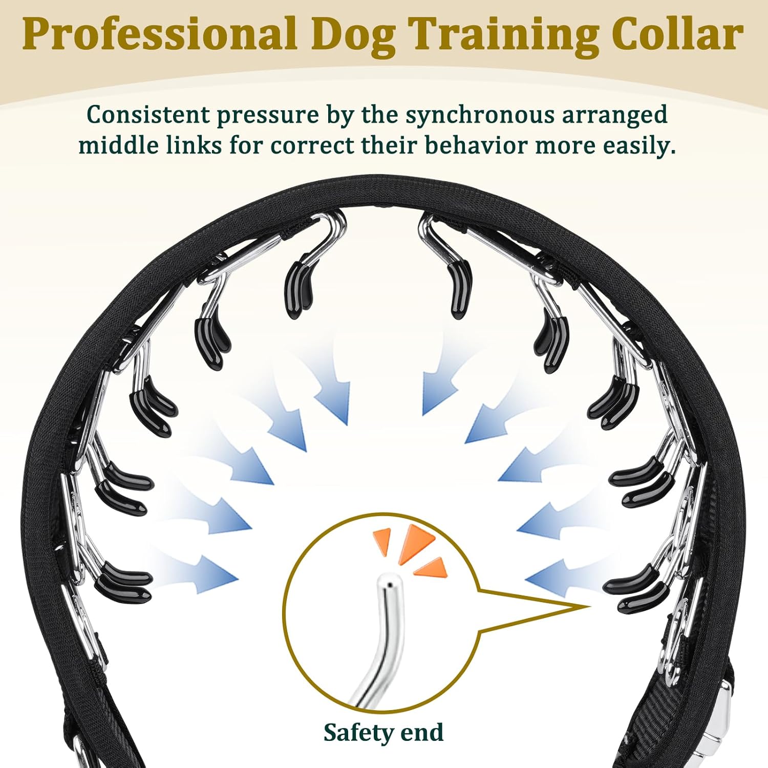 Mayerzon dog walking collar for large dogs showing the quick release buckle lock mechanism.