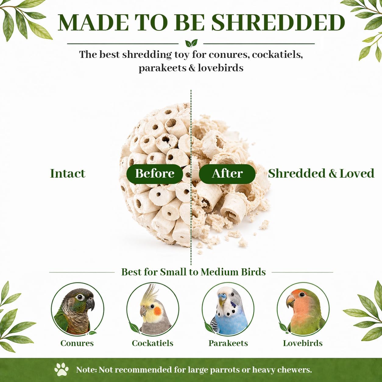 Zephyriel bird foraging toy sola ball showcasing how treats can be stuffed inside the hollow structures