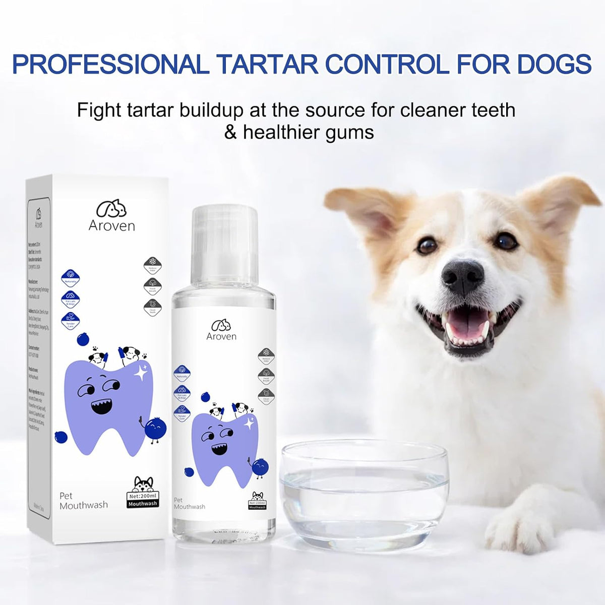 Aroven pet oral rinse solution for fresher breath and plaque removal