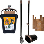 Arm & Hammer dog pooper scooper front view showcasing black swivel bin and rake