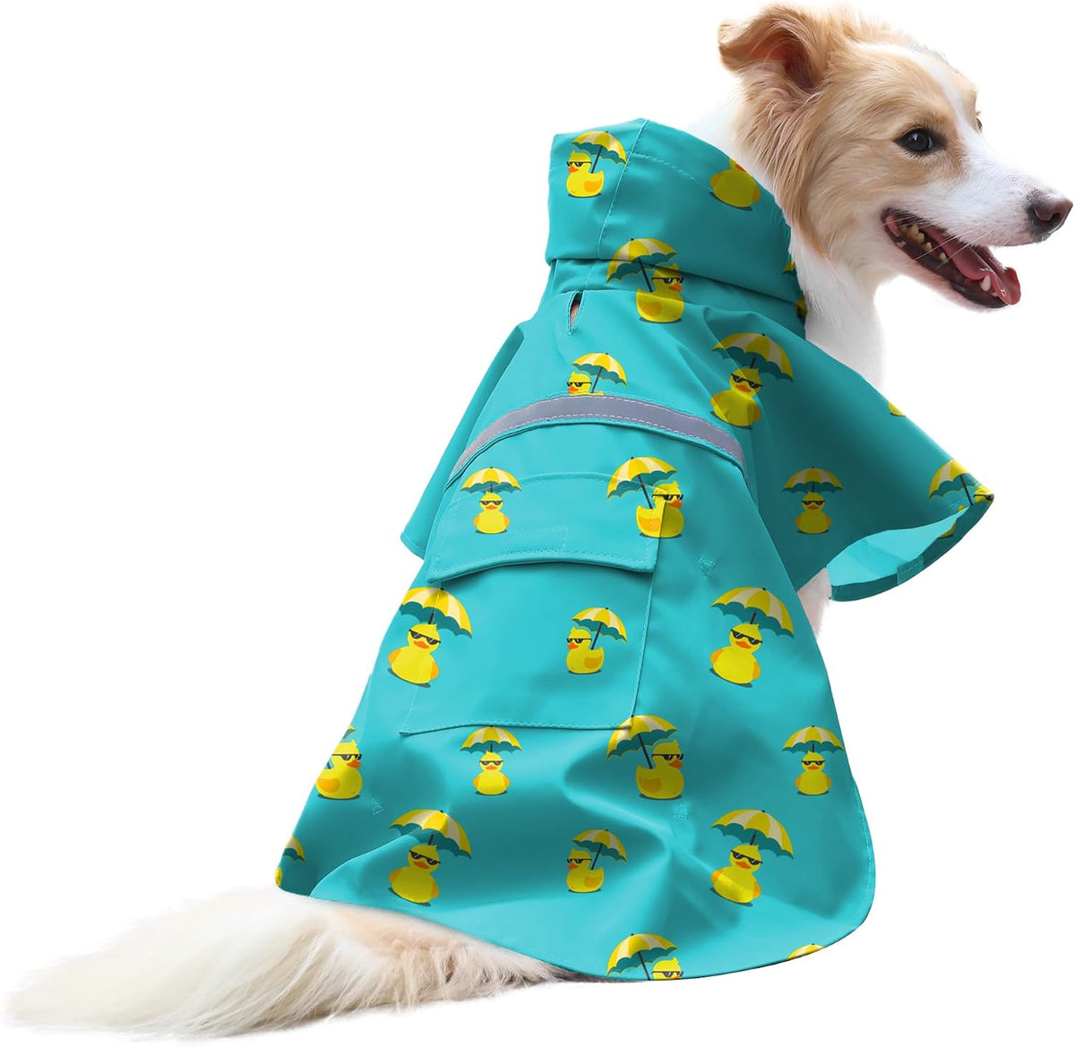 NACOCO Large Dog Raincoat Adjustable Pet Water Proof Clothes Lightweight Rain Jacket Poncho Hoodies with Strip Reflective (XL, Pink) - Image 9