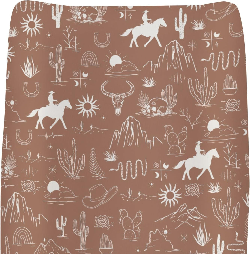 ZoUbqchY Western Cowboy changing pad cover front view nursery essential
