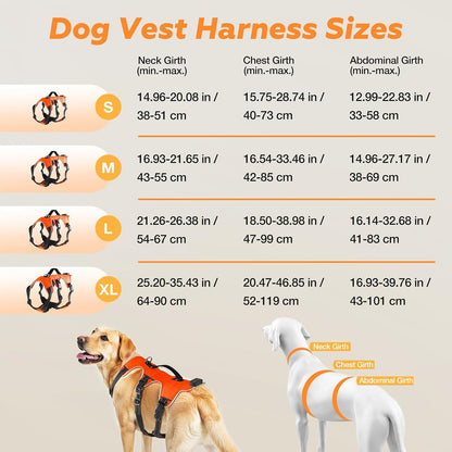 Fiveda reflective no-pull harness orange color