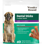 Amazon Brand - Wonder Bound Chicken Flavor Dental Sticks for Large Dogs (Over 30 lbs), 6-Ridge Shape for Plaque & Tartar Control, Freshens Breath, Made With Real Chicken, 40 Count (Pack of 1) - Image 12