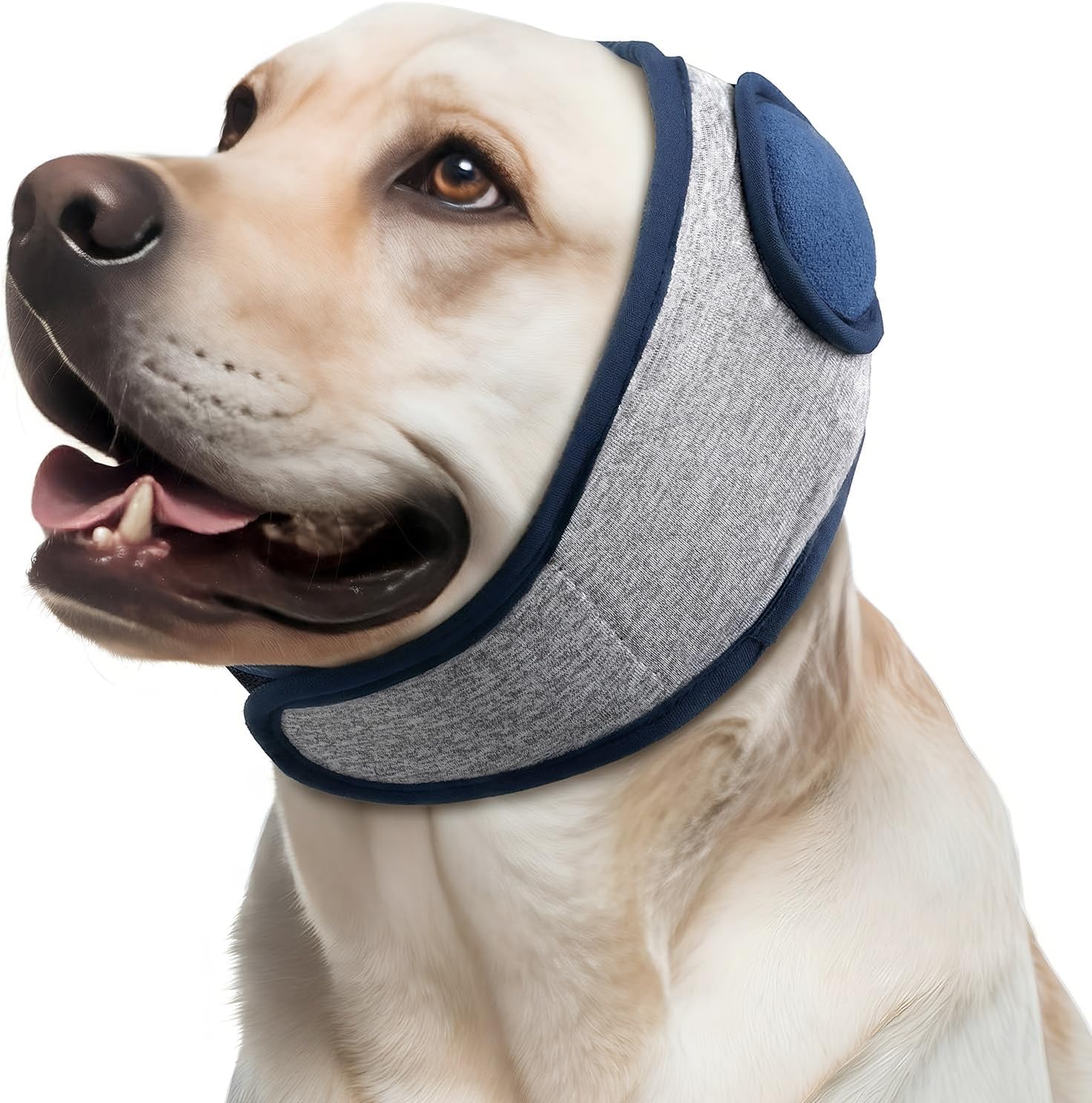 KOPBTBOY Bonthee thickened dog ear muffs front view showing adjustable strap for noise cancellation