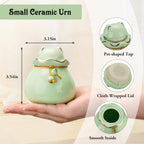 SOITIS small pet cremation urn with cat shaped lid removed showing secure seal