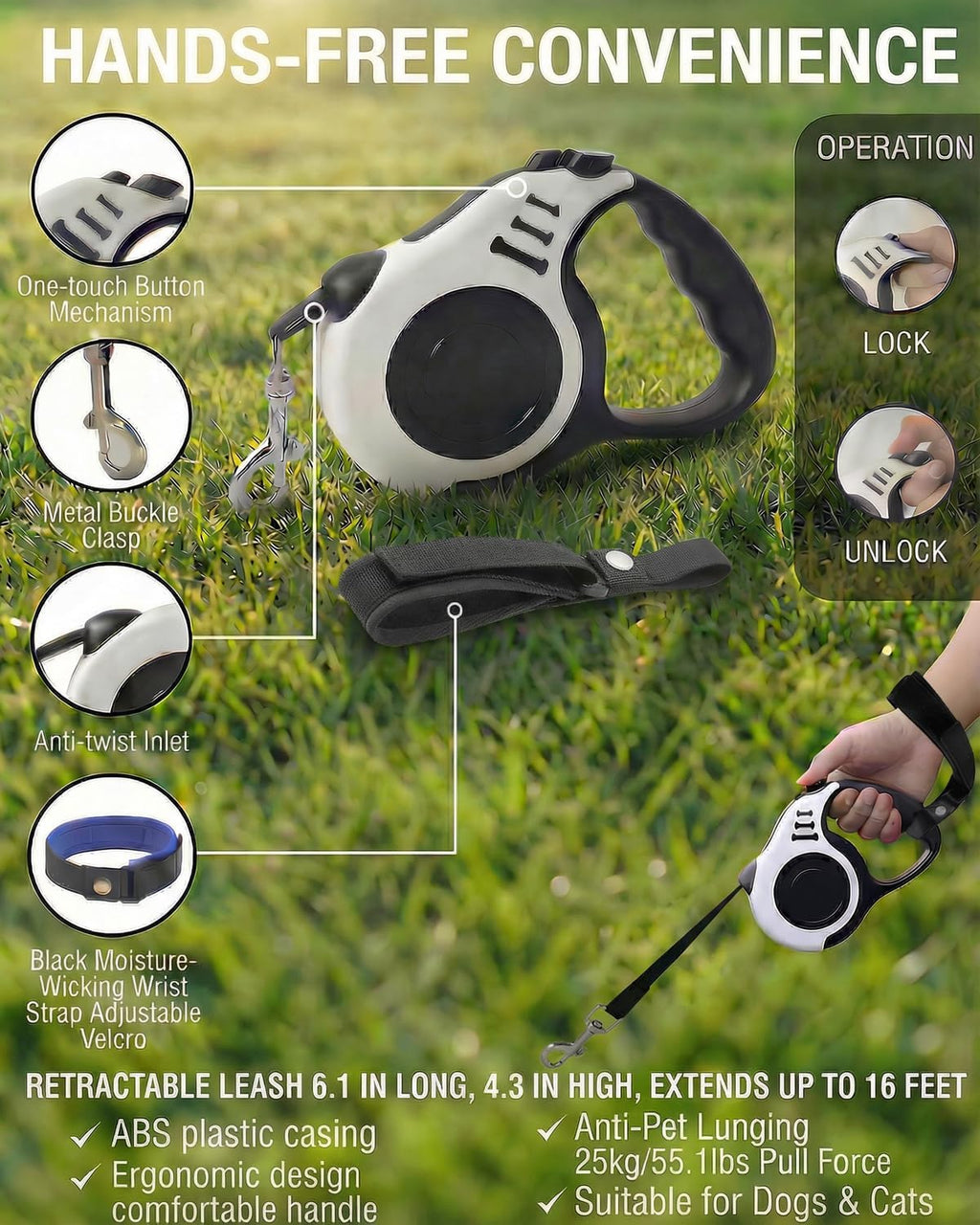 Luxelle night safety reflective cat walking harness set