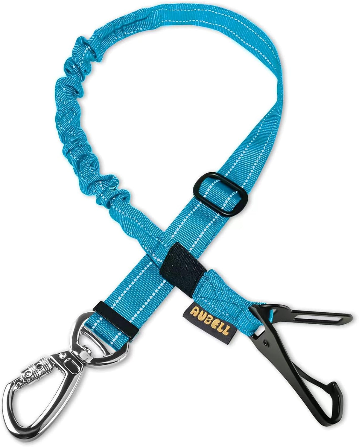 AUBELL Dog Seat Belt for Car,Updated 3-in-1 Adjustable Reflective Bungee Heavy Duty Dog Car Harness Tether with Clip Hook Latch & Buckle,Swivel Zinc Alloy Carabiner,Black - Image 13