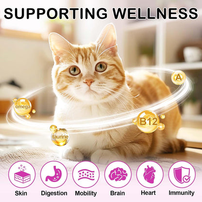 Dual texture daily cat vitamin supplements showing the crunchy shell and soft creamy center.