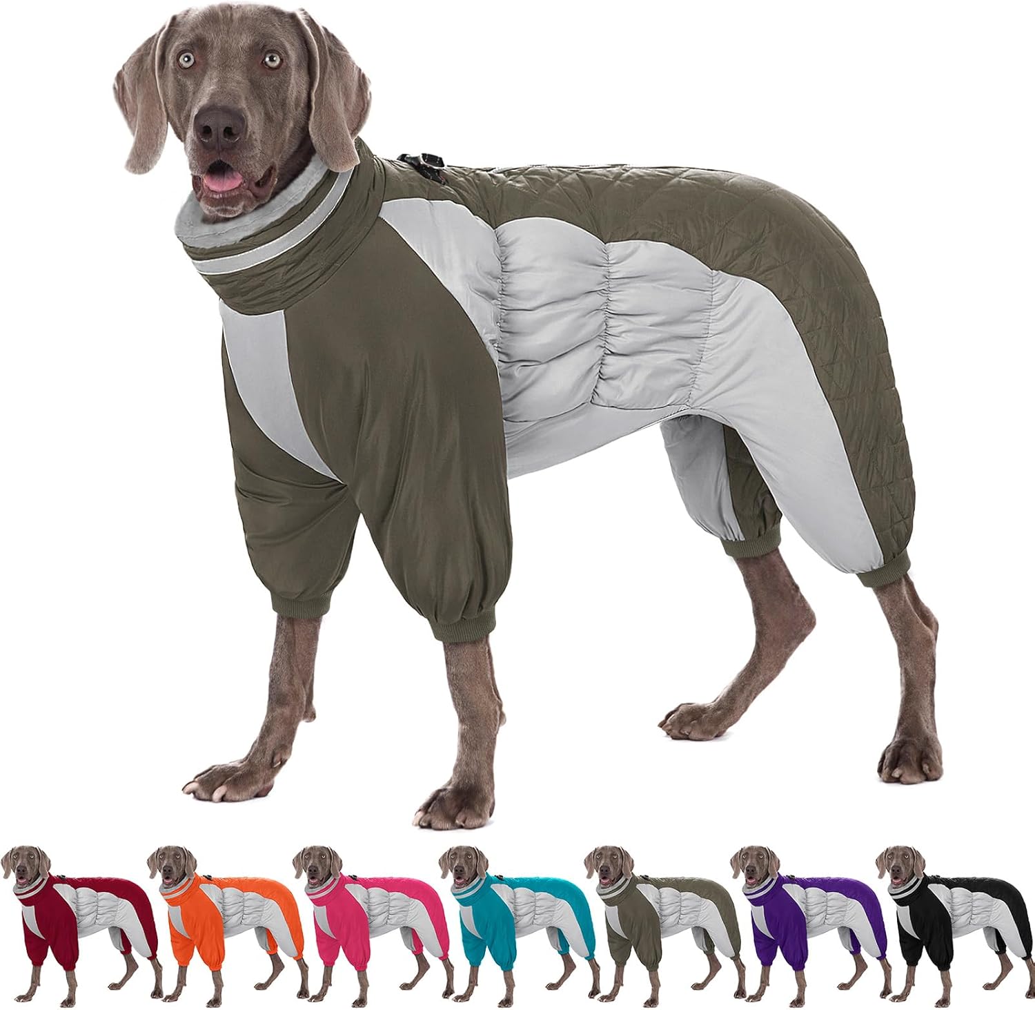 AOFITEE Fullbody Dog Coat Warm Fleece Dog Jacket, Windproof Dogs Winter Coat with Harness Built in, Reflective Turtleneck Dogs Snowsuit Puffer Jacket, Four Legged Snow Suit for Small Medium Large Pet - Image 10