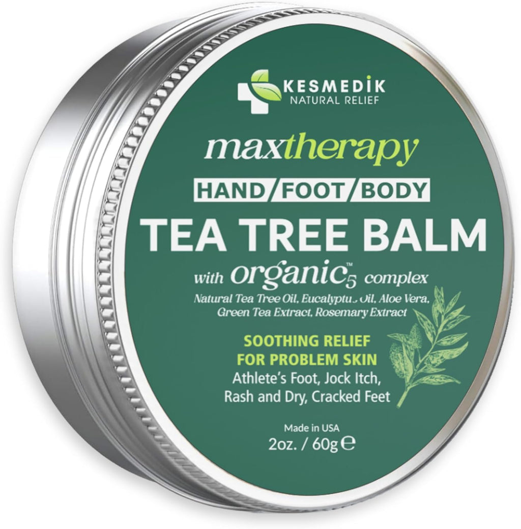 KESMEDIK MaxTherapy Tea Tree Oil Balm front view for skin rash relief