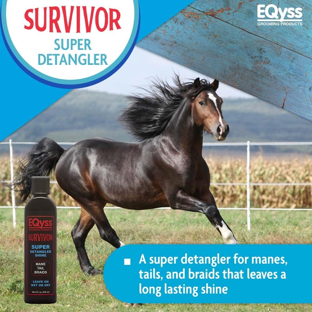 Eqyss Survivor Equine Horse Detangler front view bottle