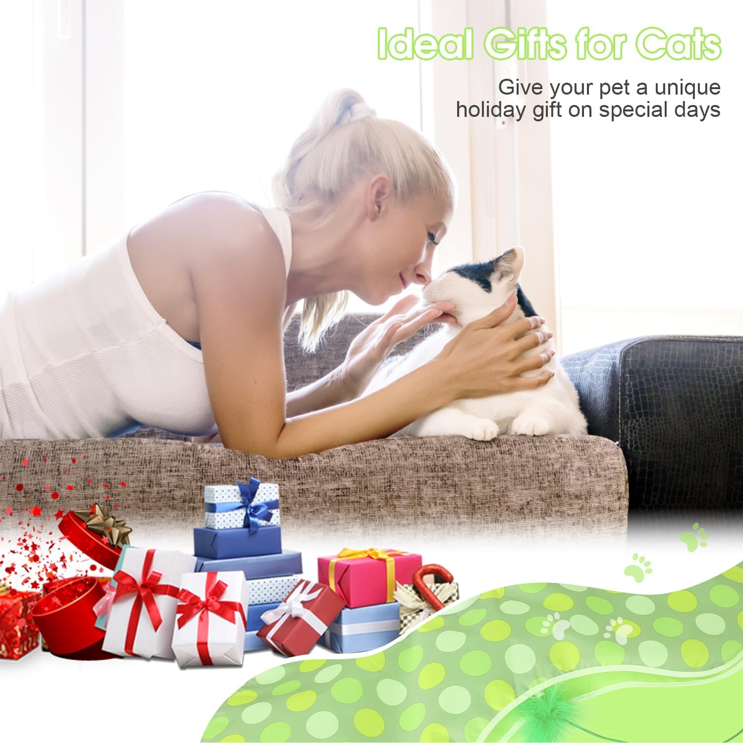 FUGODIWI independent play cat toy highlighting the multiple speed setting buttons.