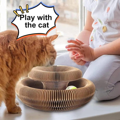 Jogcoys magic organ toy styled as a comfortable lounge bed for an adult indoor cat.
