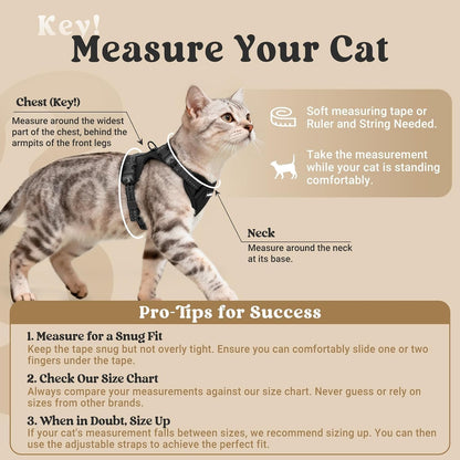 Rabbitgoo escape proof cat harness adjustable neck buckle closeup view showing lockable adjusters
