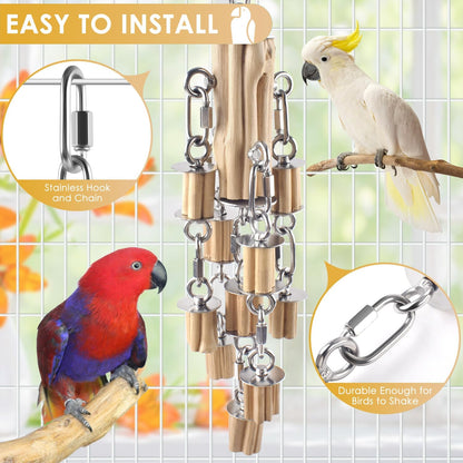 Side profile of KATUMO bird play center showing full length measurements.