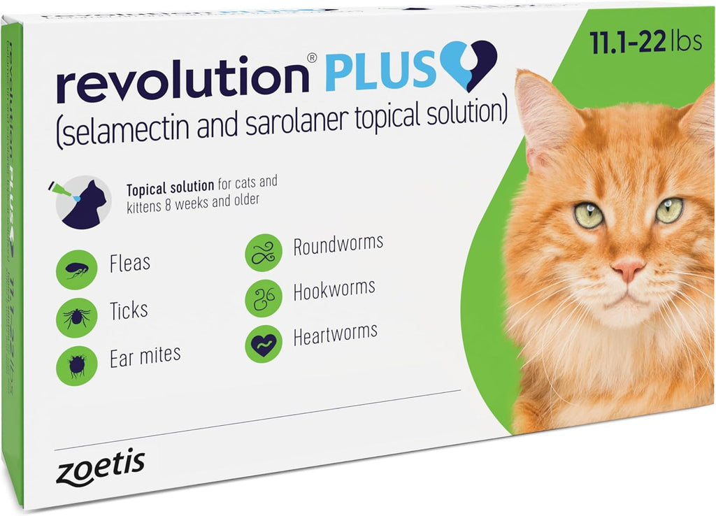Revolution Plus (selamectin and sarolaner Topical Solution) for Cats, 5.6-11 lbs (Orange), 1 Tube - Image 14