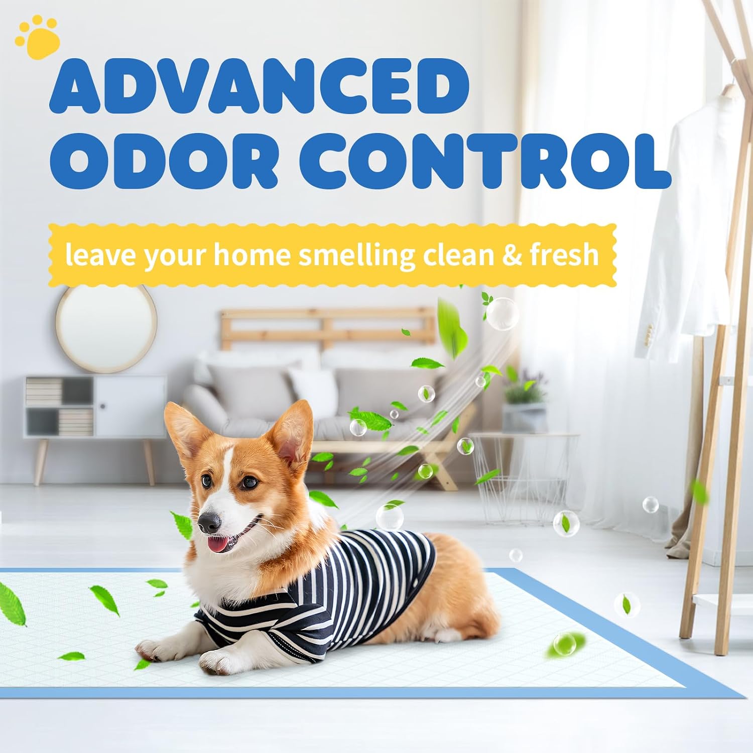 Powools wee wee pads with quick dry polymer gel action for odor control.