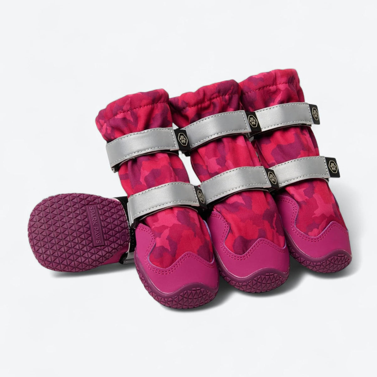 Spark Paws Dog Rainboots, Waterproof Dog Shoes for Medium to Large Dogs, Non Slip, Dog Booties and Paw Protectors - 4PCS Doggie Hiking Boots with Reflective Straps - Lilac, Size 5 - Image 12