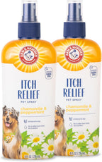 Authentic imported pet itch relief spray eight fluid ounce bottle.