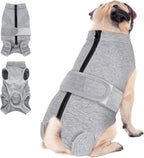 SlowTon Dog Surgery Recovery Suit - Zipper On Dog Onesies After Surgery for Female Male Dogs, Abdominal Wounds Bandages Cone/E-Collar Alternative Dogs Surgical Body Suit Anti-Licking (Grey, S) - Image 11