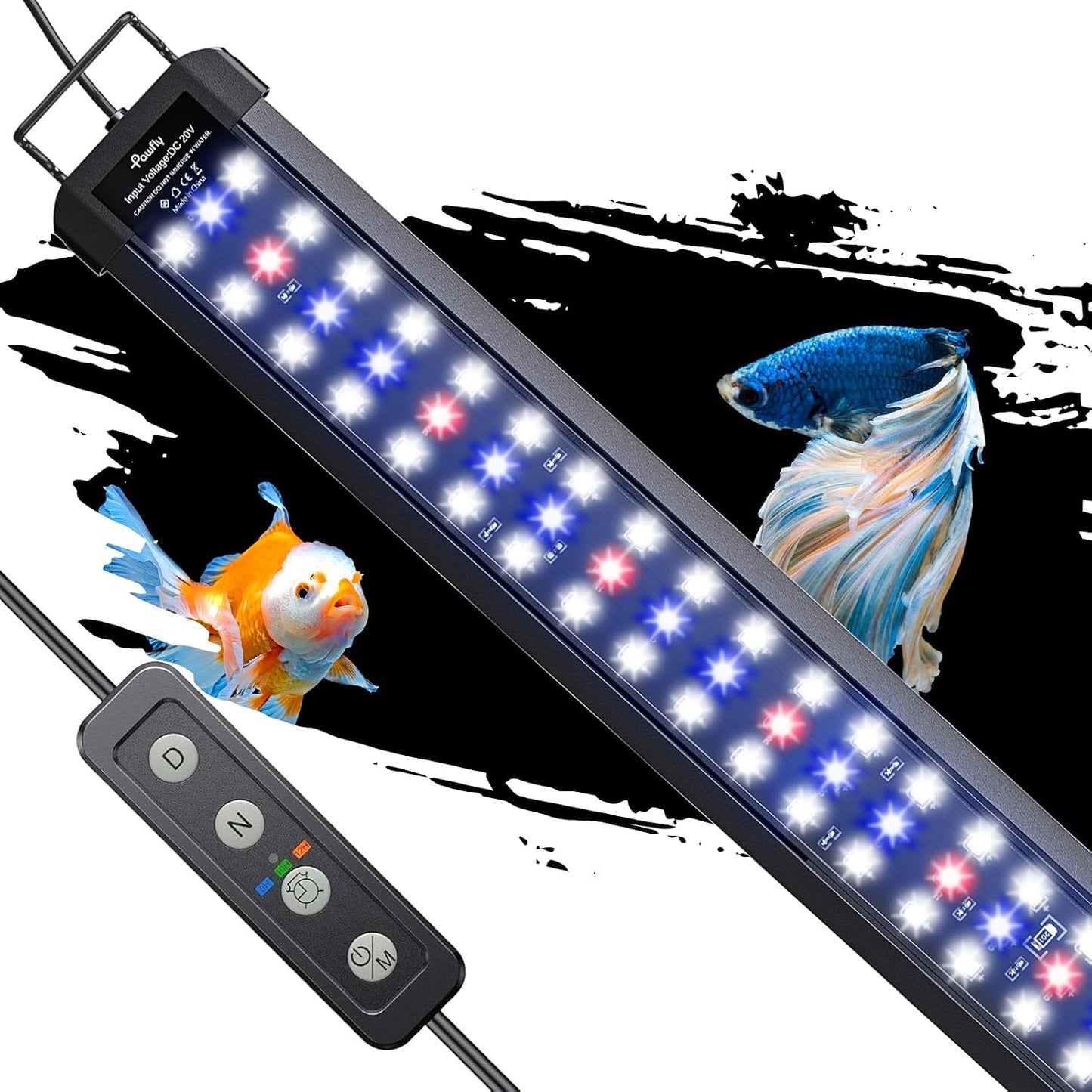 Pawfly 11W Aquarium LED Light for 12 to 18 Inch Fish Tanks Extendable Fish Tank Light with Full Spectrum Brilliant White Blue Red Lights with Daytime & Night Modes and Adjustable Brightness - Image 10