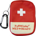 e-Pill Medication Reminders asthma inhaler travel case front view showing red color and first aid cross logo