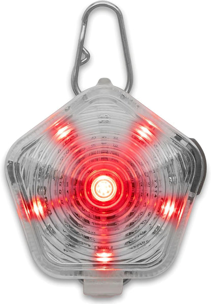 Ruffwear Beacon Safety Light for Dogs front view of clear translucent LED device