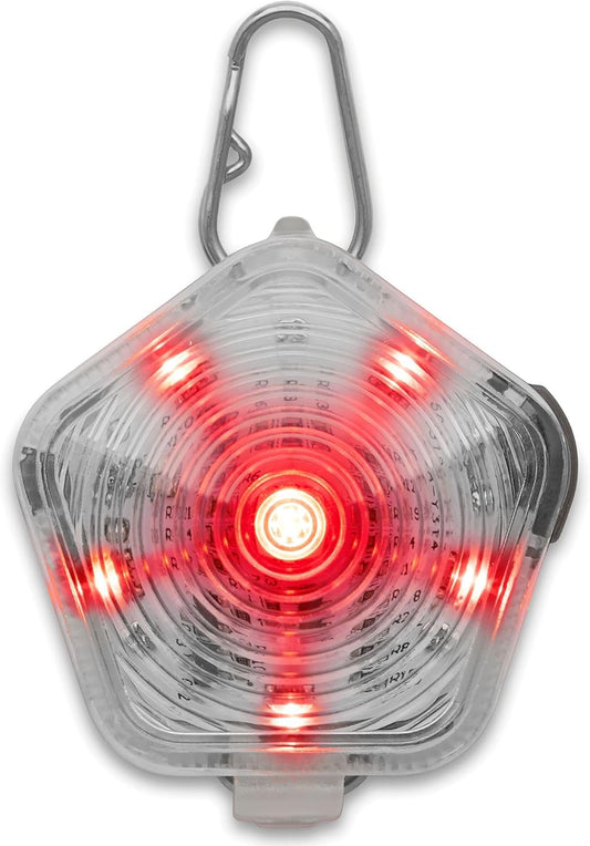 Ruffwear Beacon Safety Light for Dogs front view of clear translucent LED device