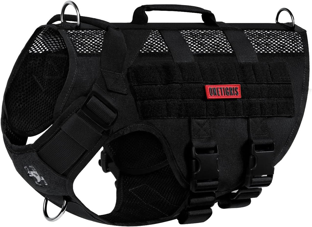 OneTigris Tactical Dog Harness for Small Dog, No Pull Small Dog Vest Harness with Handles Breathable Military Dogs Molle Vests for Walking Hiking Training (Pink, Medium) - Image 12