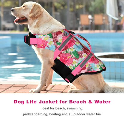 Adjustable dog safety swimsuit with reflective stripes for night visibility