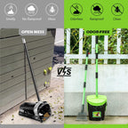 MXF green rotating swivel bin with integrated odor blocking lid and bag attachment system.
