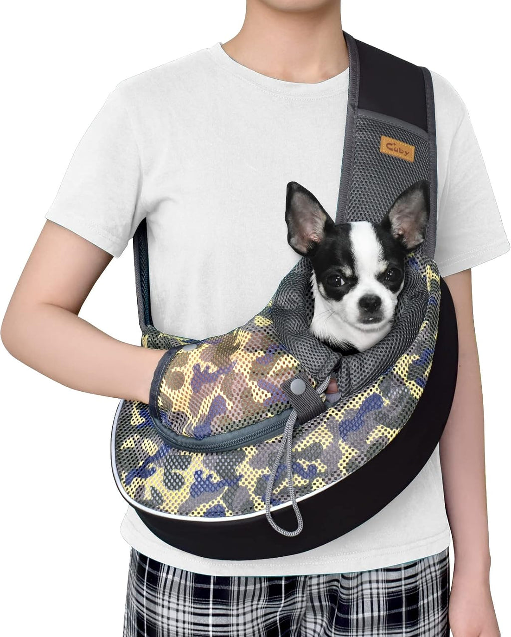 Cuby Pet Sling Carrier for Small Dogs Cats,Adjust Drawstring & Zipper Security Hook Triple Designs for Pets' Securty Dog Bag,Breathable Travel Pet Puppy Sling Carrier (Purple, M (5-10 lbs)) - Image 11