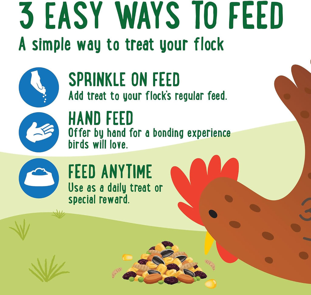 Manna Pro 7 pound poultry treat bag side profile