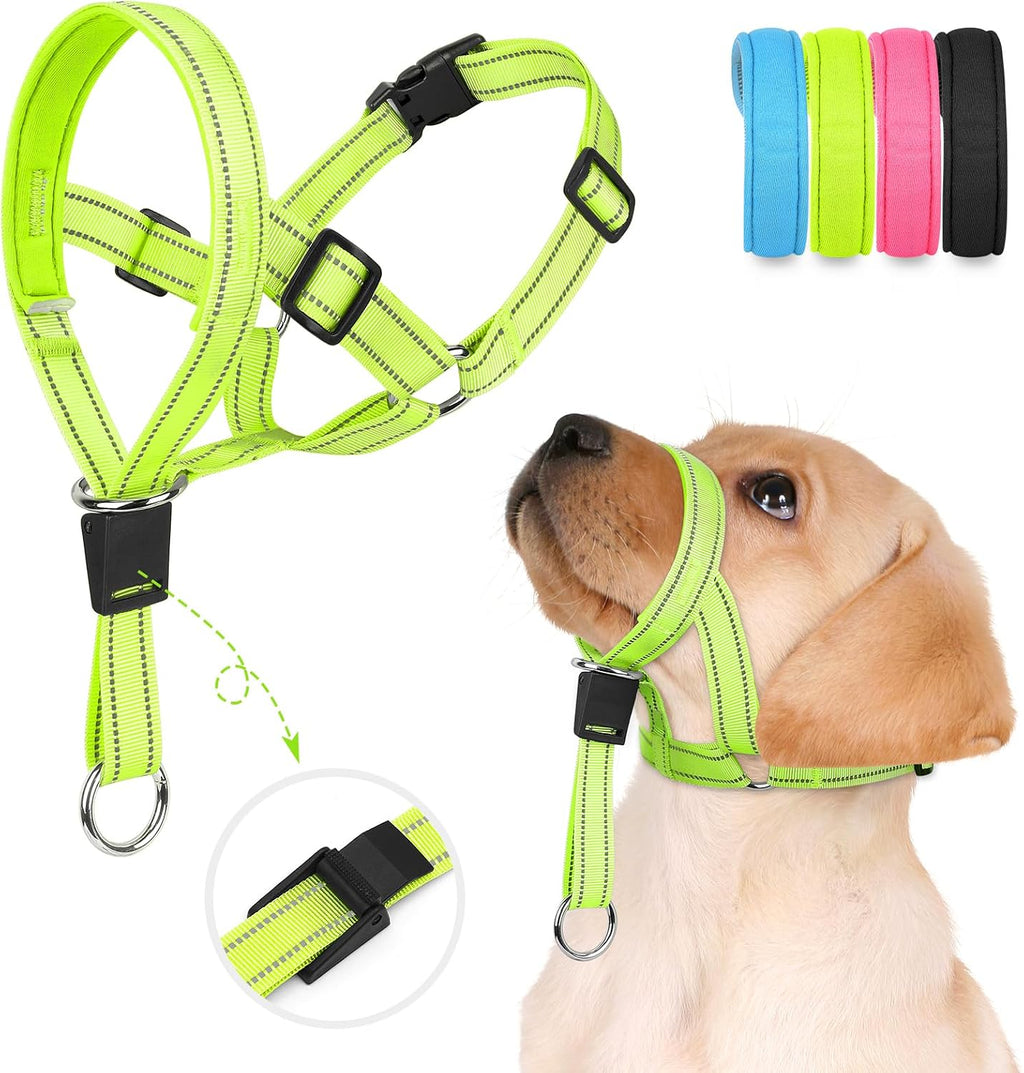 Weesiber Soft Dog Head Collar - Adjustable Dog Head Harness, Padded No Pull Head Halter Collar with Reflective Safety Strip for Training and Walking(Green,M) - Image 13