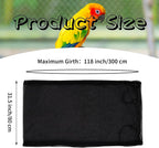 Adjustable drawstring and locking buckle on bird cage guard