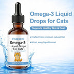 Anefose cat fish oil drops bottle with dropper applicator showcasing natural skin and coat formula