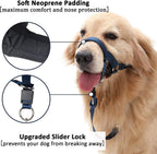 Barkless dog head halter training tool side profile