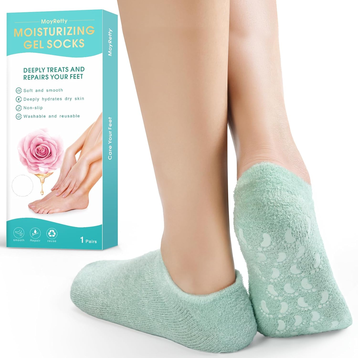 MoyRetty moisturizing silicone gel socks front view