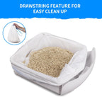 Easy drawstring pull design on BCHARYA self cleaning litter box liners