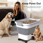 Viretec container storing dry pet food in kitchen