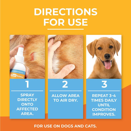 Paw Science authentic USA imported pet wound care spray back label.